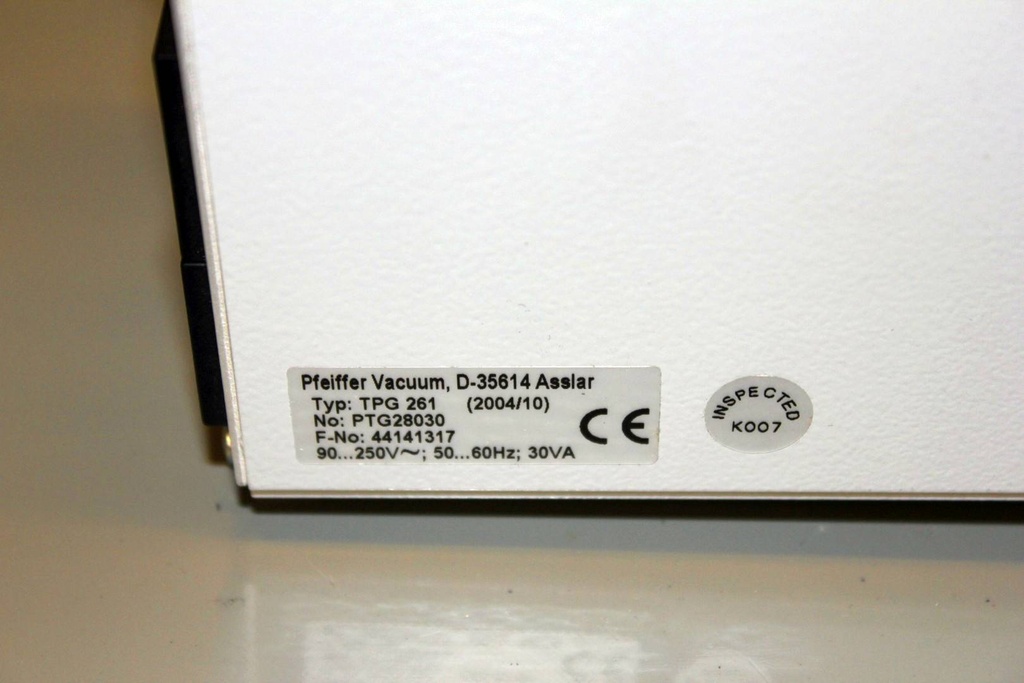 Pfeiffer TPG261/TPG 261, PTG28030 Single Gauge Controller, 90-250V,  50/60Hz, 30VA- SOS Ascent'tec